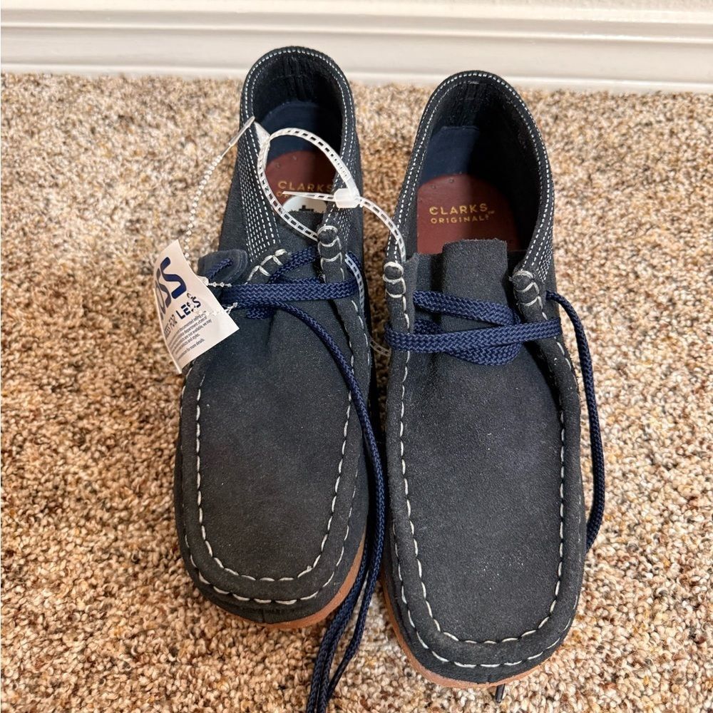 Kids Size 4 Navy Moccasin Shoes